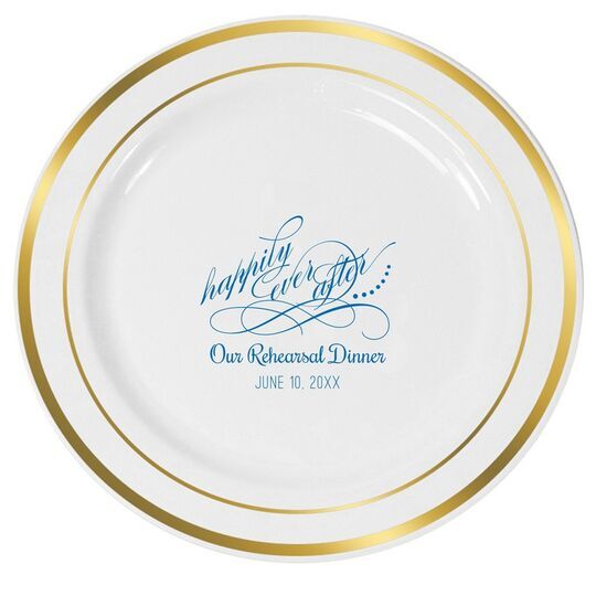 Happily Ever After Premium Banded Plastic Plates